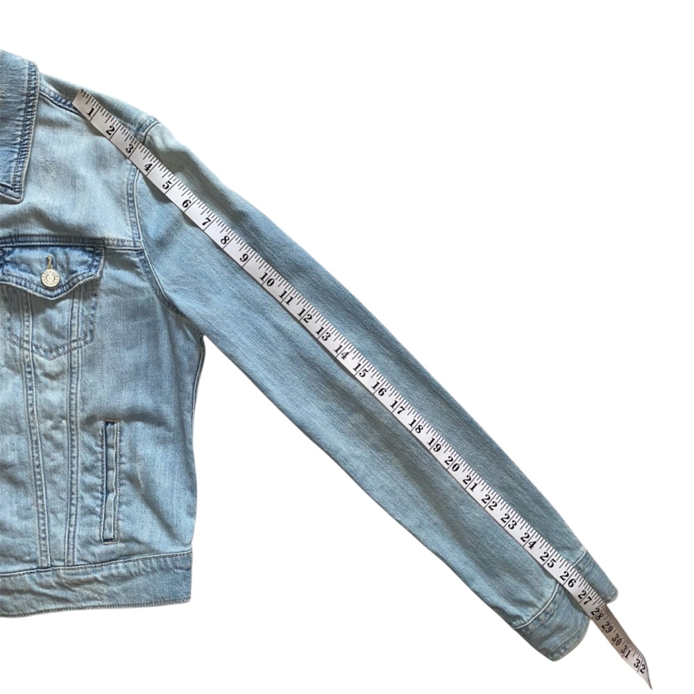 Garage Sky Blue Lightly Distressed Denim Jacket - Picture 9 of 10